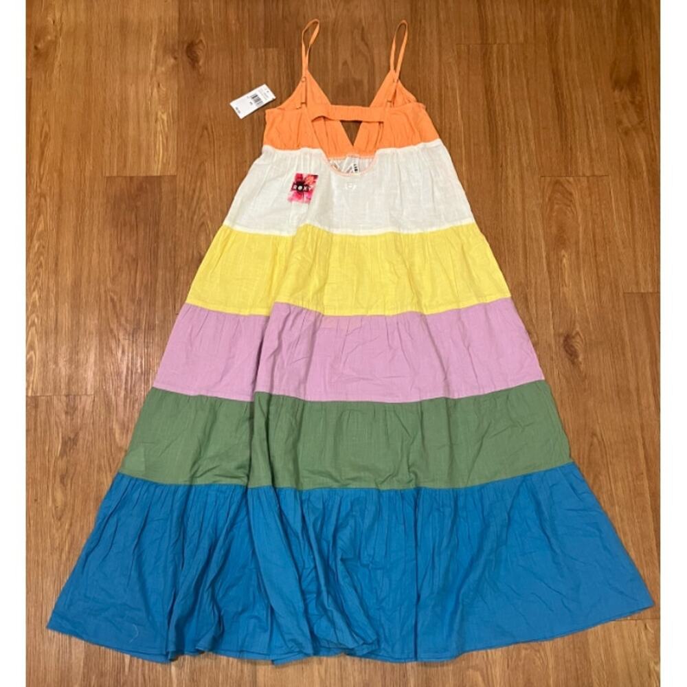 Roxy Juniors' Honolulu Glow Tiered Open-Back Maxi Dress XS - Picture 4 of 7